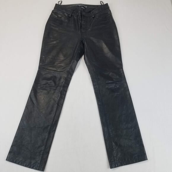 3 PC GAP Leather Boot Cut Pants Womens 28 x 29 Lined 5 Pocket Jeans Style Biker - Picture 3 of 16
